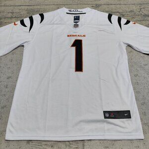 NFL Bengals #1 Chase White Tiger-Stripe Jersey